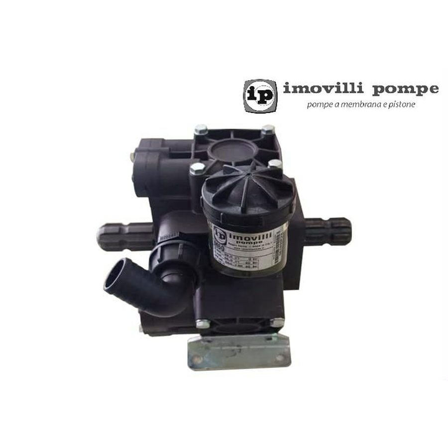 Imovilli Pompe diaphragm pump with two shaft ends and a hose elbow